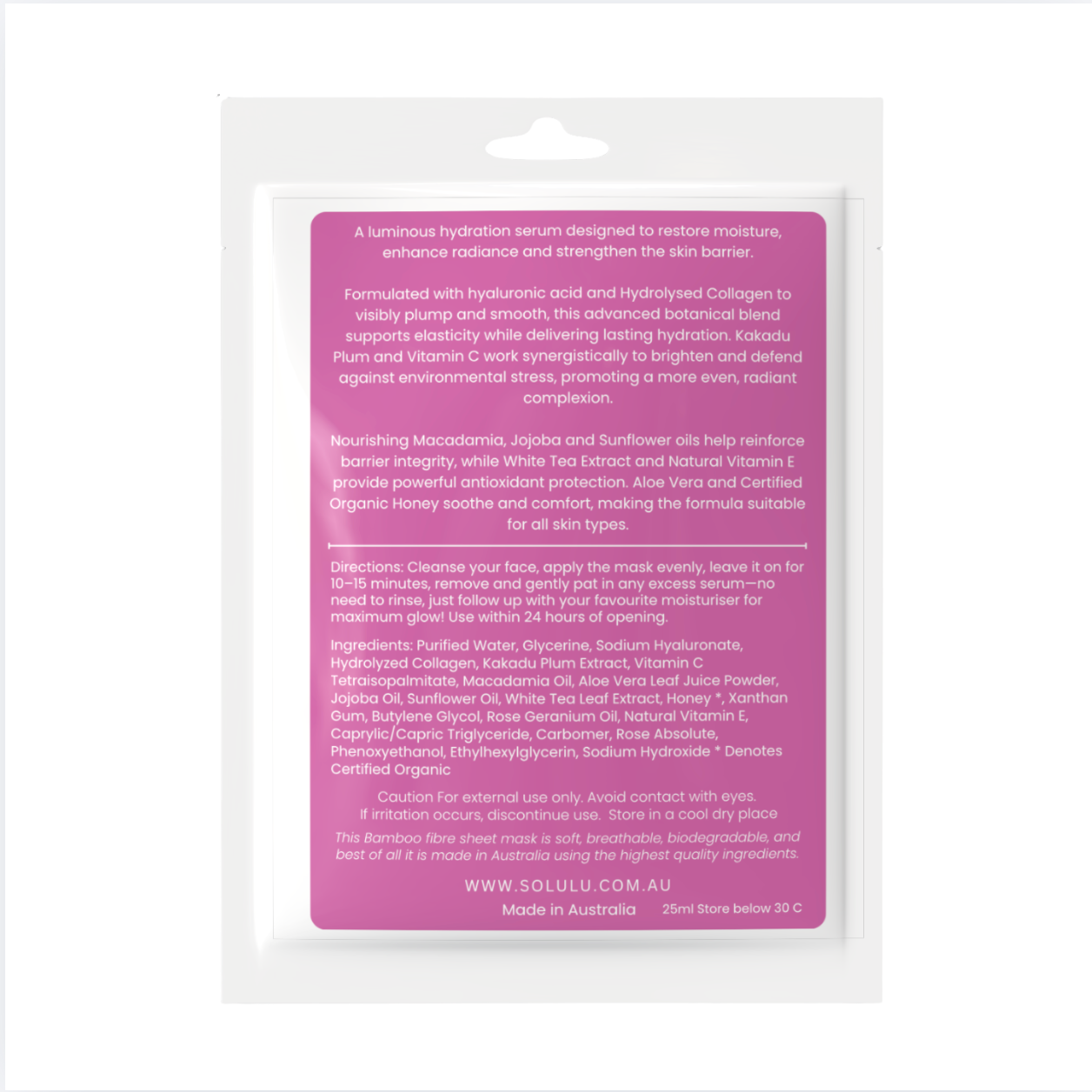 RADIANT ROSA SHEET MASK